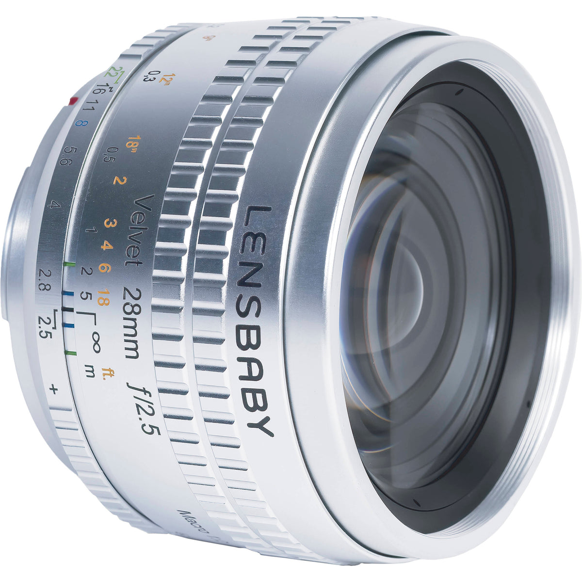 Lente Lensbaby Velvet 28mm f/2.5 (Plateado) - detalle
