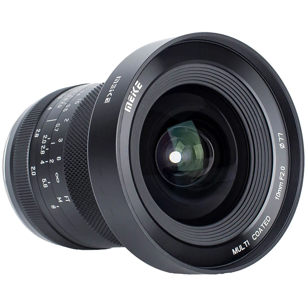 Lente Meike 10mm f/2 APS-C Manual Focus para FUJI X - vista frontal
