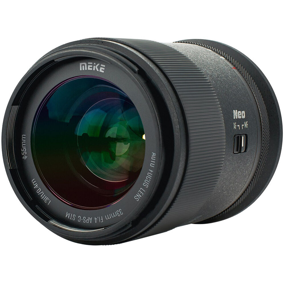 Lente Meike 33mm f/1.4 AF - vista frontal