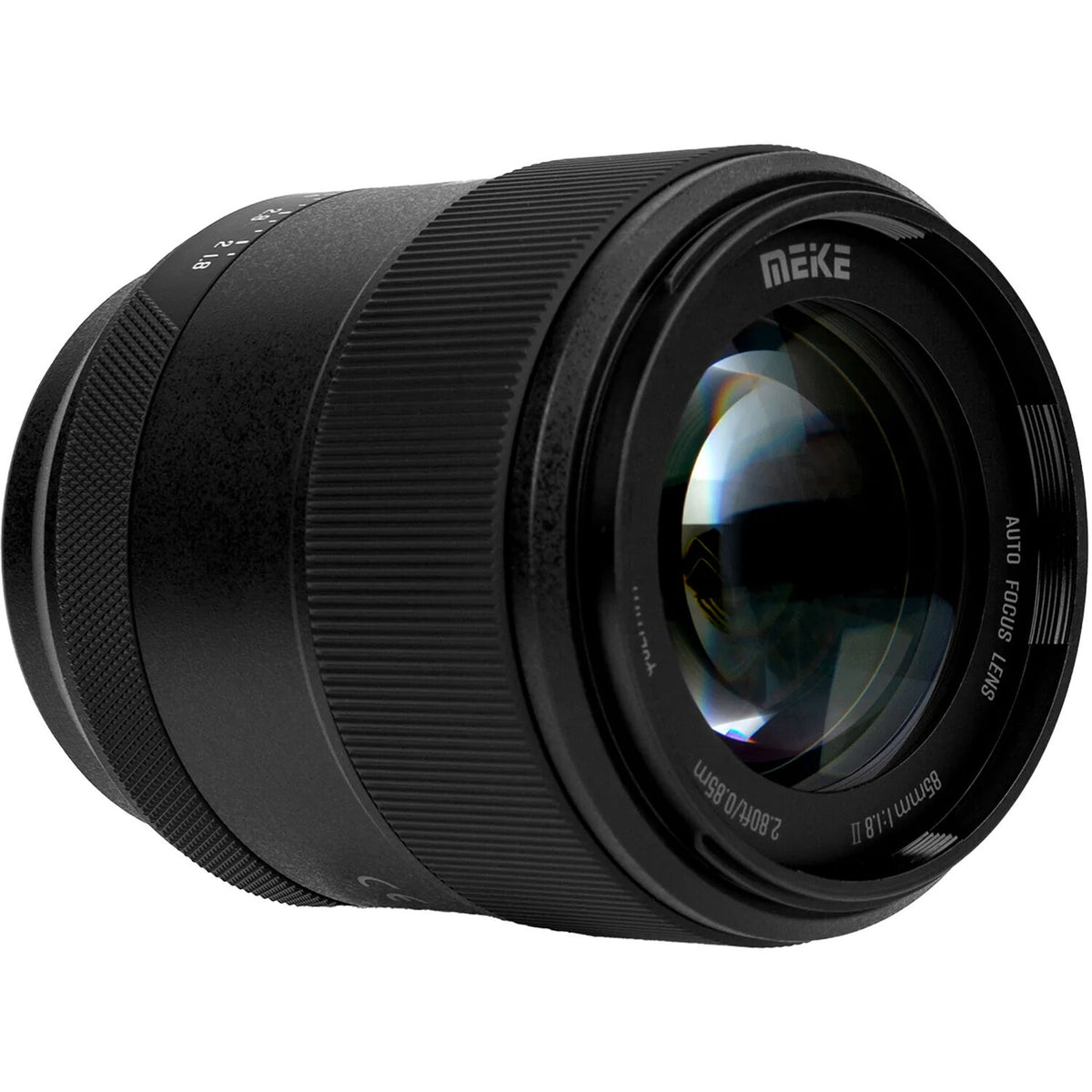 Lente Meike 85mm f/1.8 Pro Mark II (L) - vista lateral