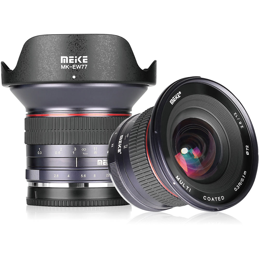 Lente Meike MK-12mm f/2.8 - vista frontal