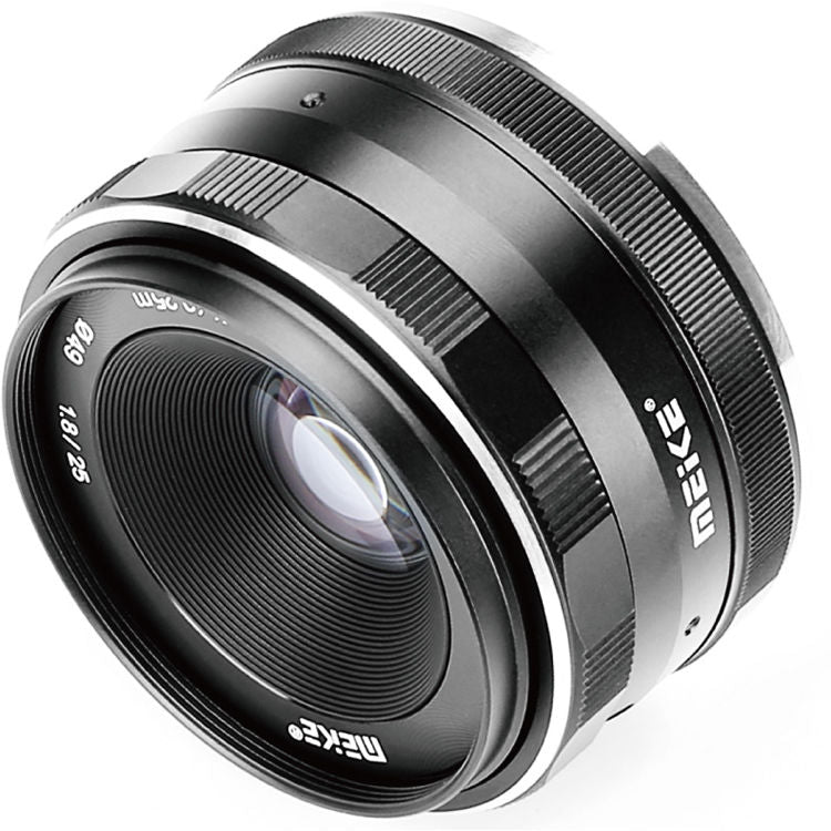 Lente Meike MK-25mm f/1.8 - vista frontal