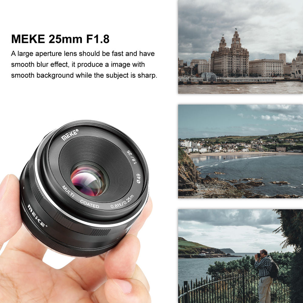 Lente Meike MK-25mm f/1.8 - vista trasera