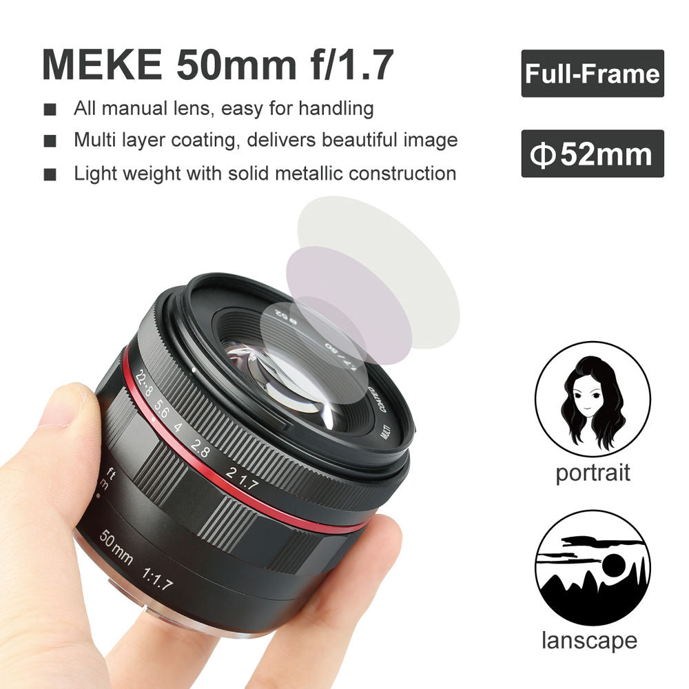 Lente Meike MK-50mm f/2 - contenido de la caja