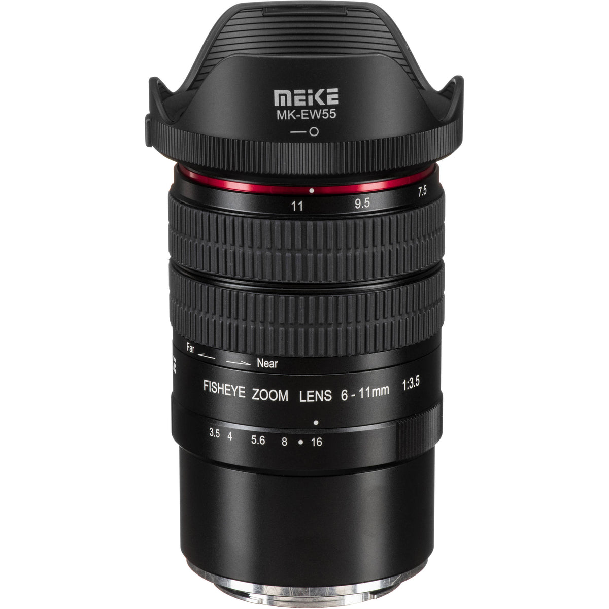 Lente Meike MK-6-11mm f/3.5 Fisheye - vista frontal