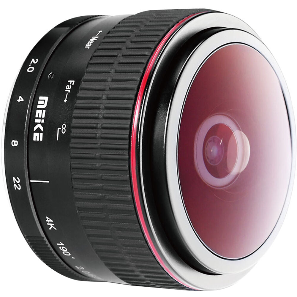 Lente Meike MK-6.5mm f/2 Circular Fisheye - vista frontal