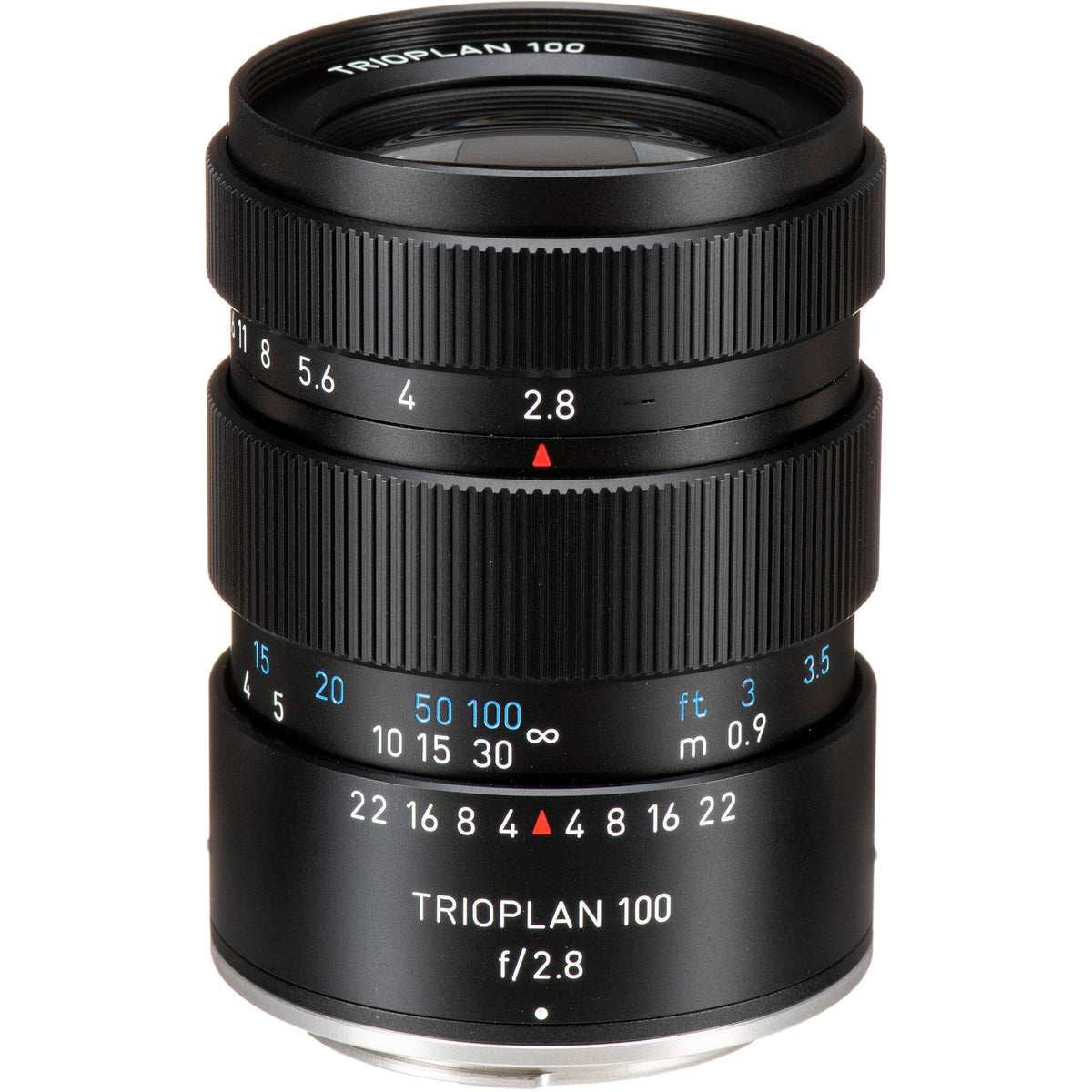 Lente Meyer-Optik Gorlitz Trioplan 100mm f/2.8 II (Negro) - vista frontal