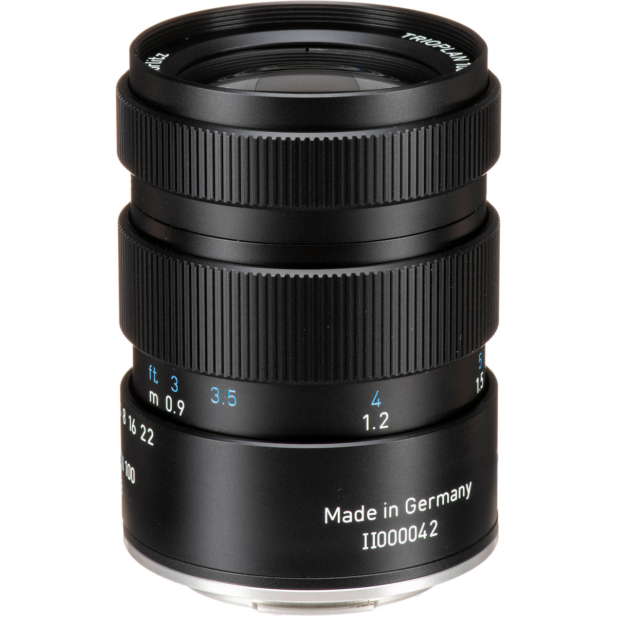 Lente Meyer-Optik Gorlitz Trioplan 100mm f/2.8 II (Negro) - vista trasera