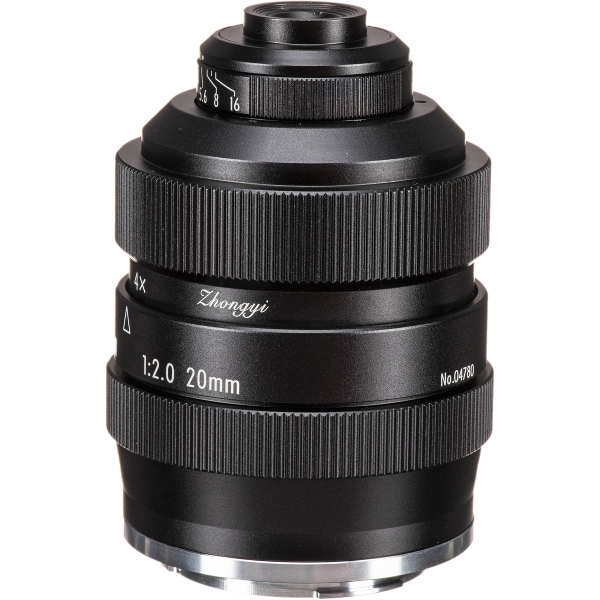 Lente Mitakon Zhongyi 20mm f/2 4.5x Super Macro - vista frontal