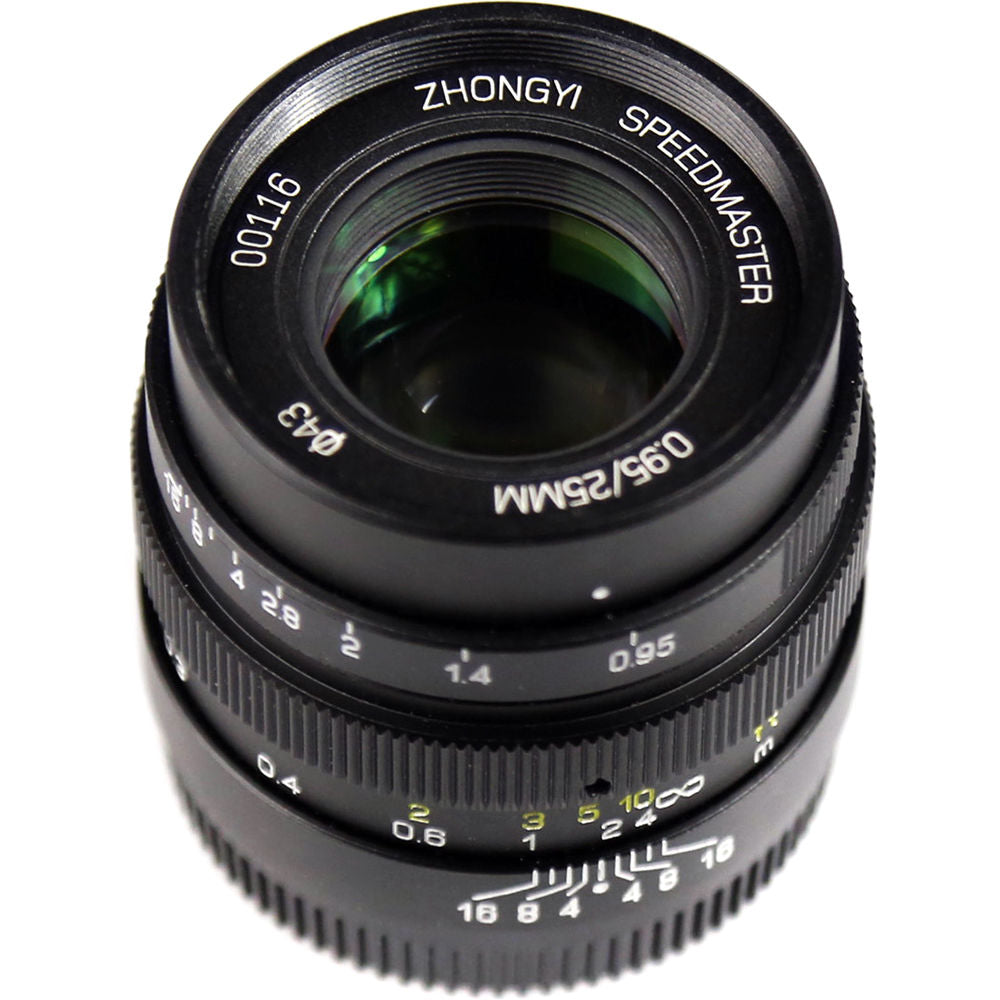 Lente Mitakon Zhongyi Speedmaster 25mm f/0.95 (Negro) - vista frontal