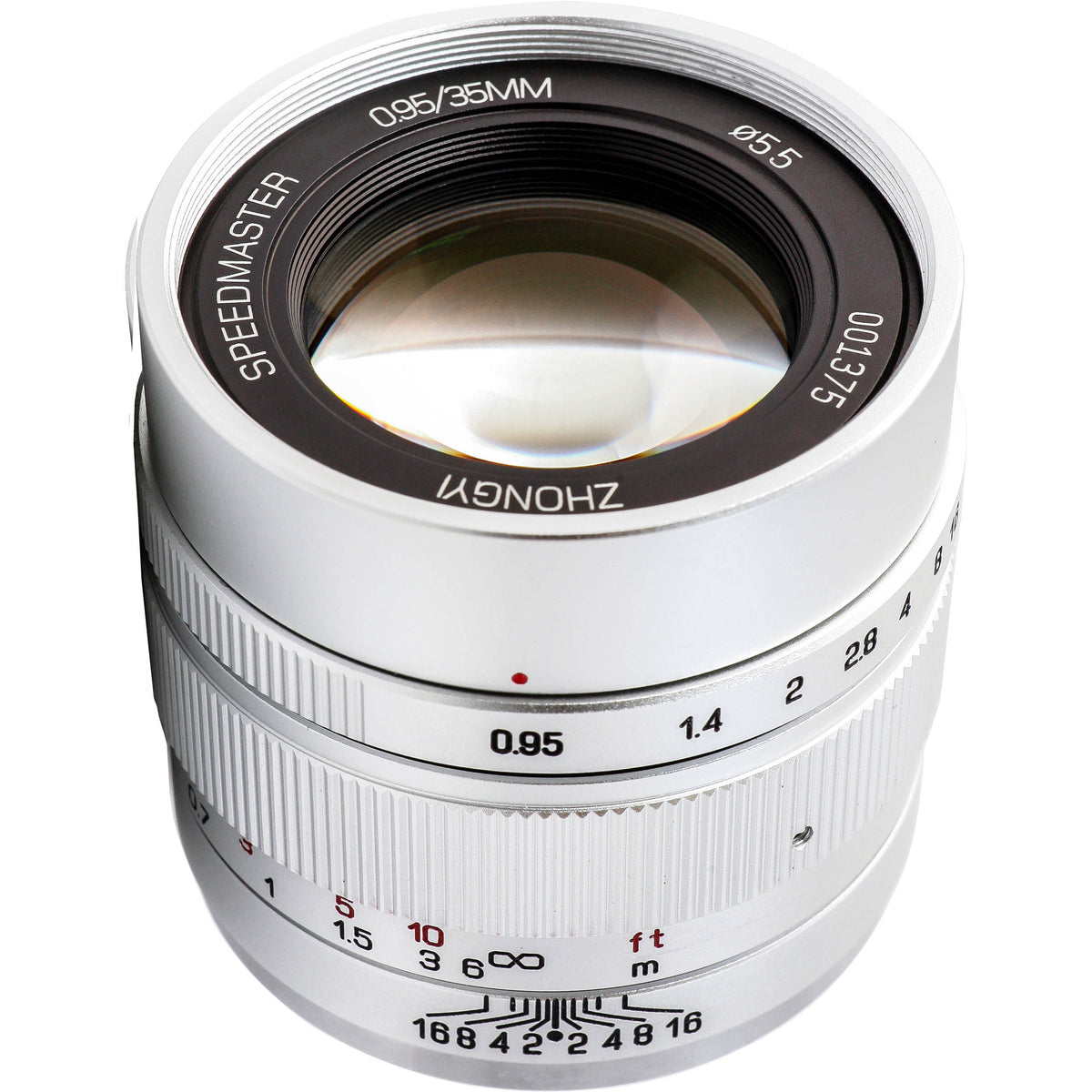 Lente Mitakon Zhongyi Speedmaster 35mm f/0.95 Mark II (Plateado) - vista frontal