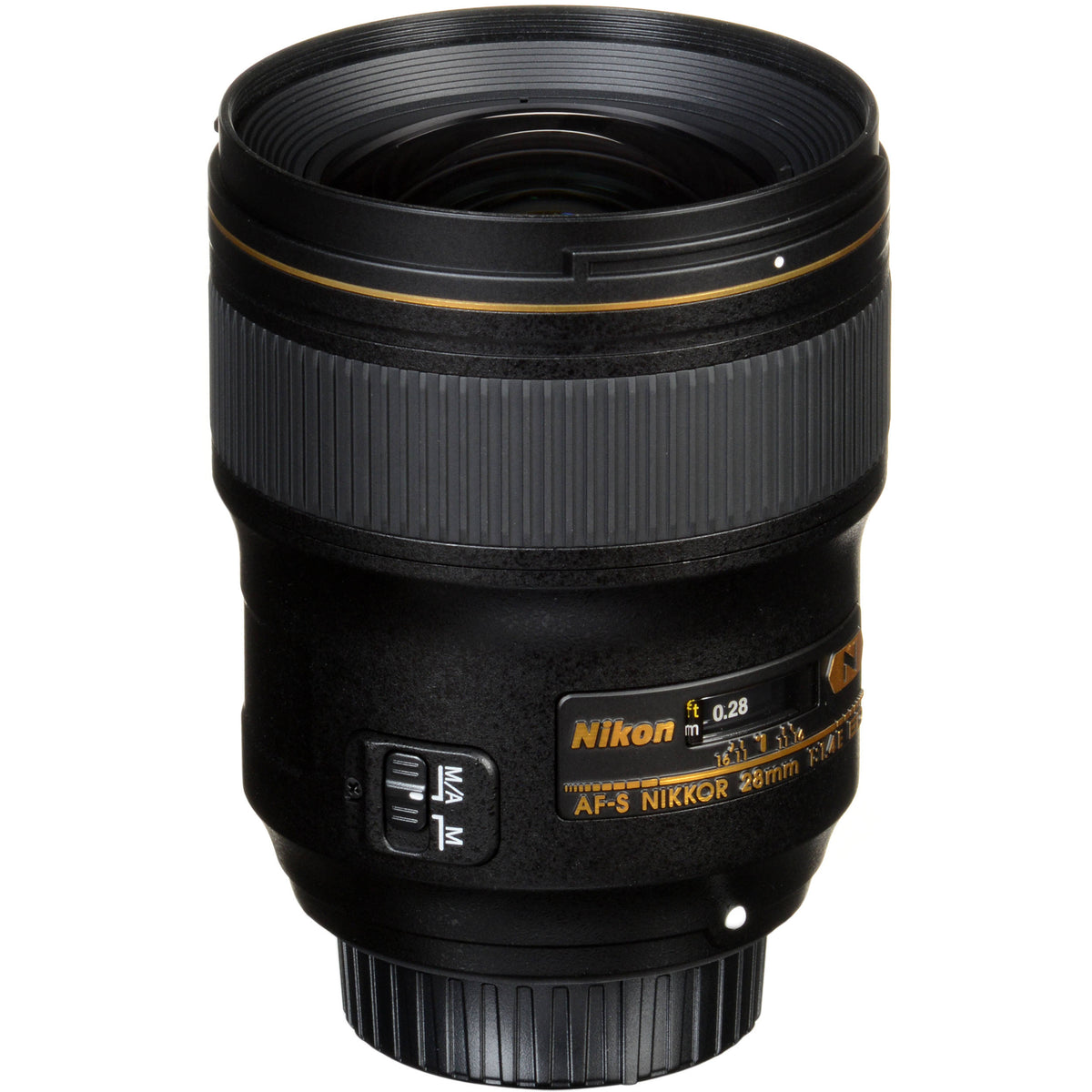 Lente Nikon AF-S NIKKOR 28mm f/1.4E ED - contenido de la caja
