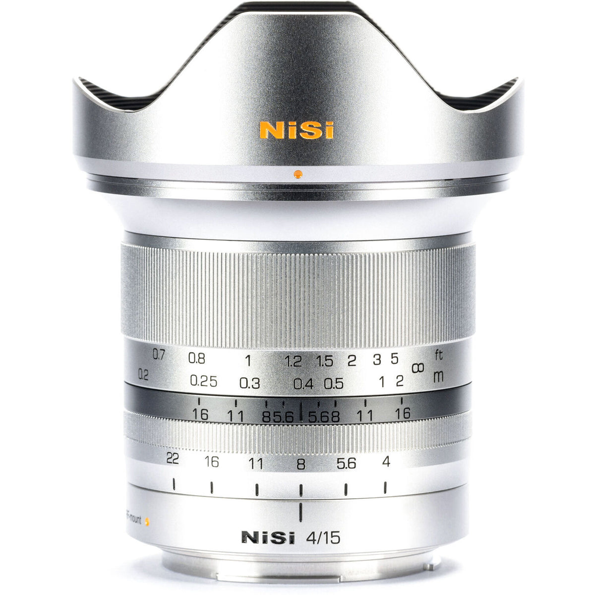Lente NiSi 15mm f/4 Sunstar ASPH (Plateado) - vista frontal
