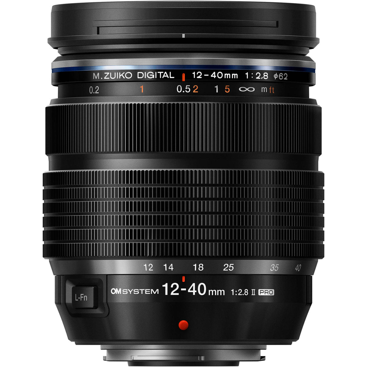 Lente OM System M.Zuiko Digital ED 12-40mm f/2.8 PRO II - vista frontal