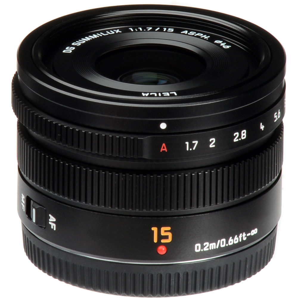 Lente Panasonic Leica DG Summilux 15mm f/1.7 ASPH. - vista frontal