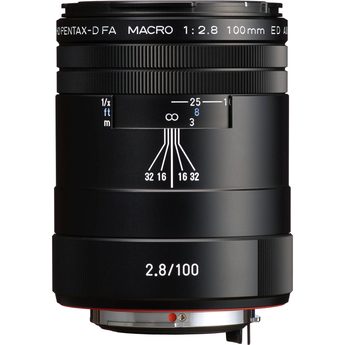 Lente Pentax HD Pentax-D FA Macro 100mm f/2.8 ED AW (Negro) - vista frontal
