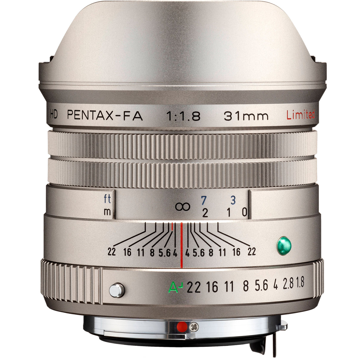 Lente Pentax HD Pentax-FA 31mm f/1.8 Limited (Plateado) - vista frontal