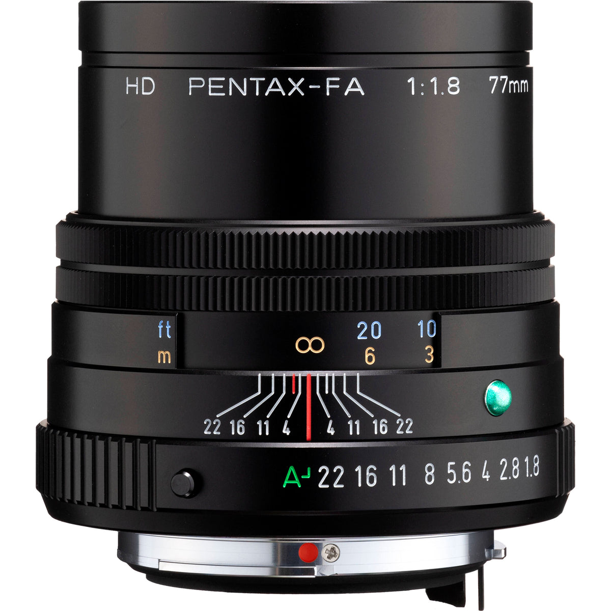 Lente Pentax HD Pentax-FA 77mm f/1.8 Limited (Negro) - vista frontal