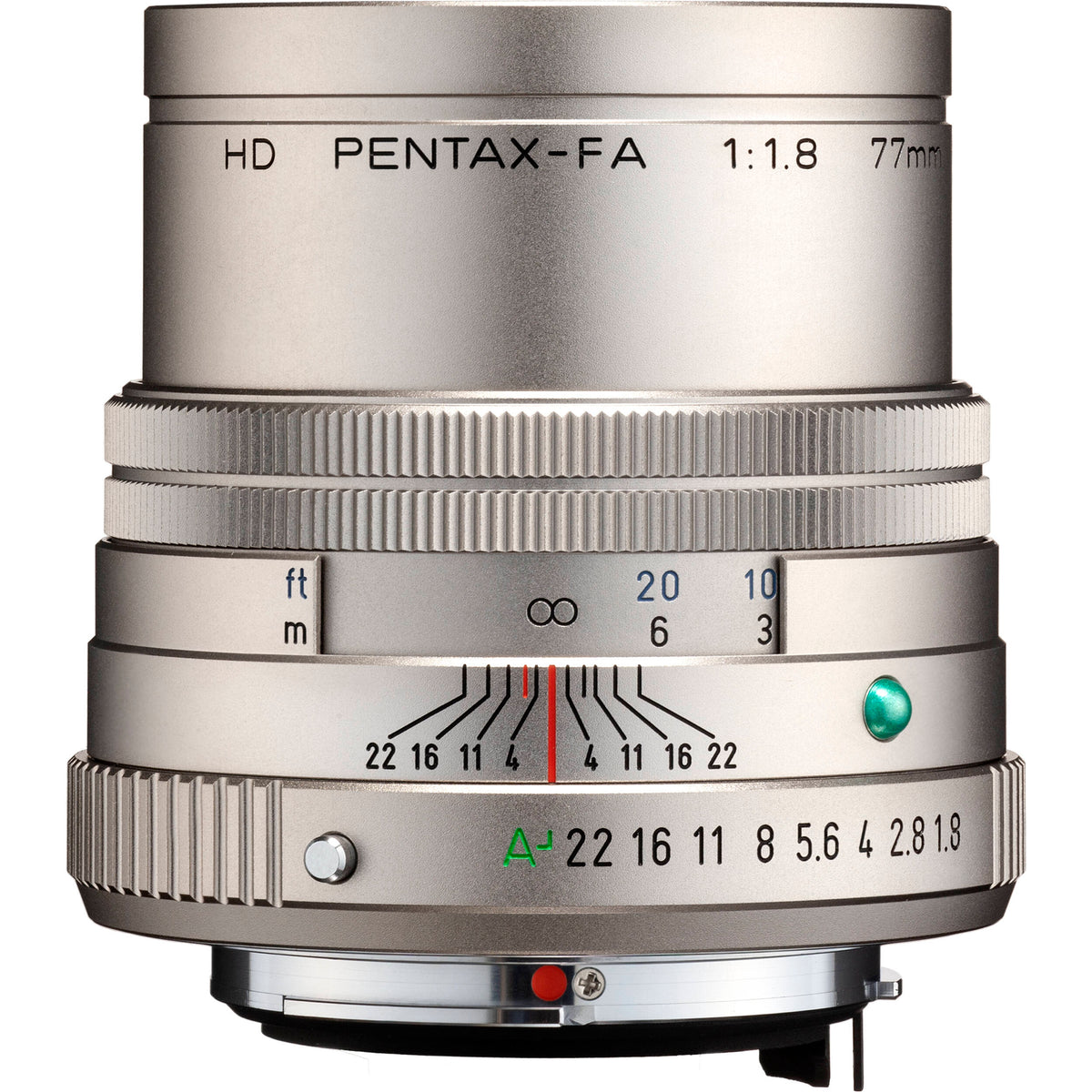 Lente Pentax HD Pentax-FA 77mm f/1.8 Limited (Plateado) - vista frontal