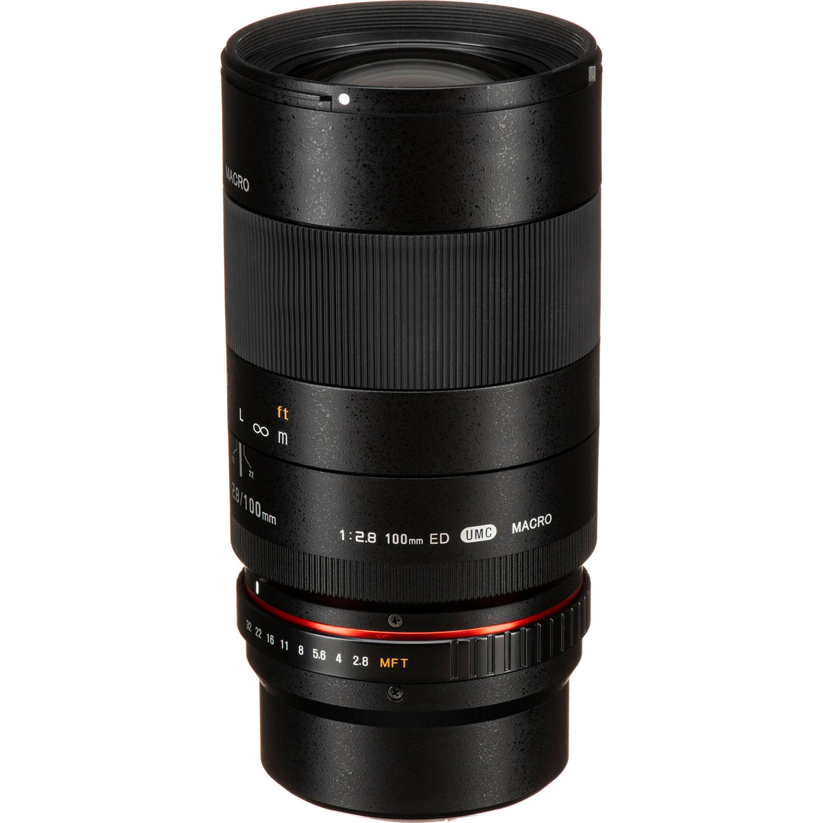Lente Rokinon 100mm f/2.8 Macro - vista frontal