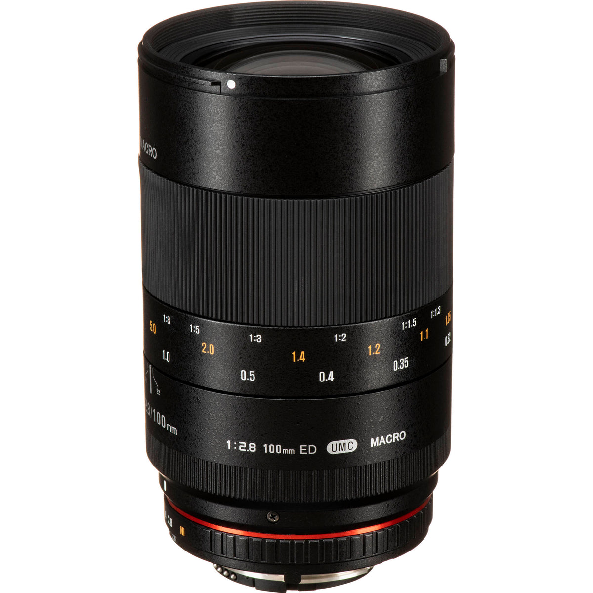 Lente Rokinon 100mm f/2.8 Macro - vista frontal