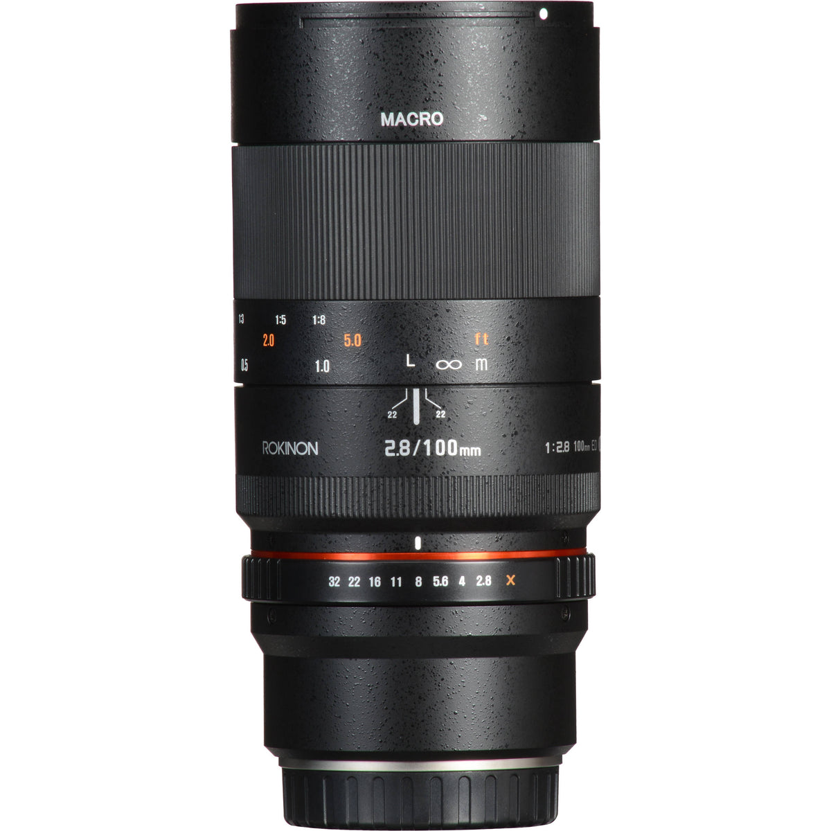 Lente Rokinon 100mm f/2.8 Macro - contenido de la caja