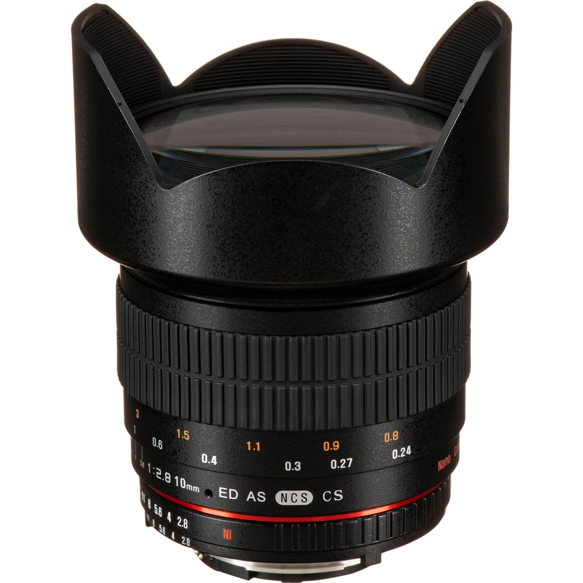 Lente Rokinon 10mm f/2.8 ED AS NCS CS - vista frontal