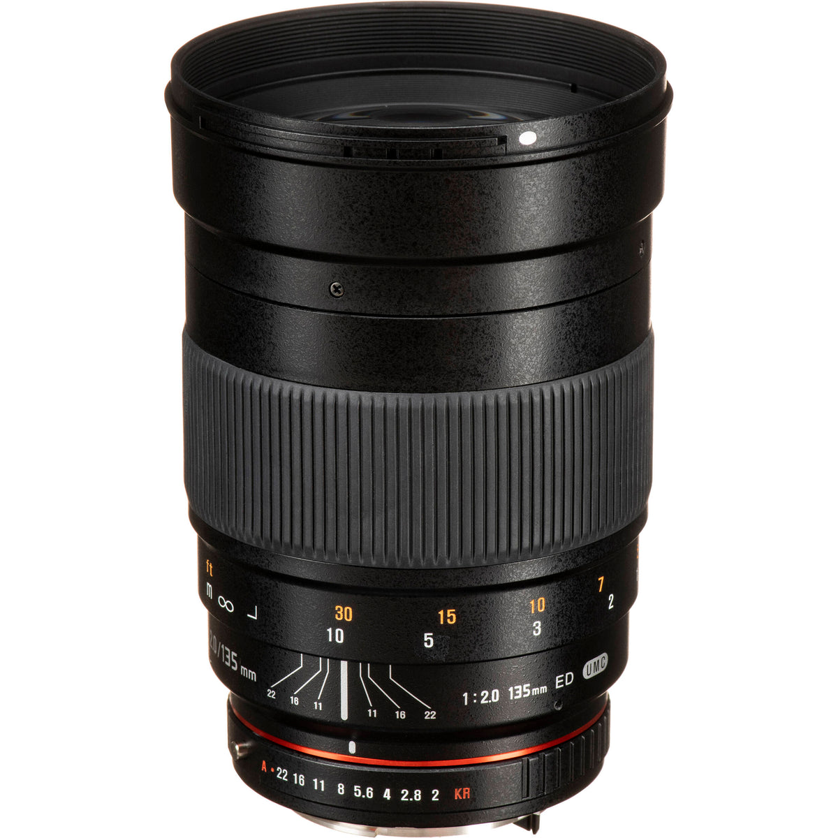 Lente Rokinon 135mm f/2.0 ED UMC - vista frontal