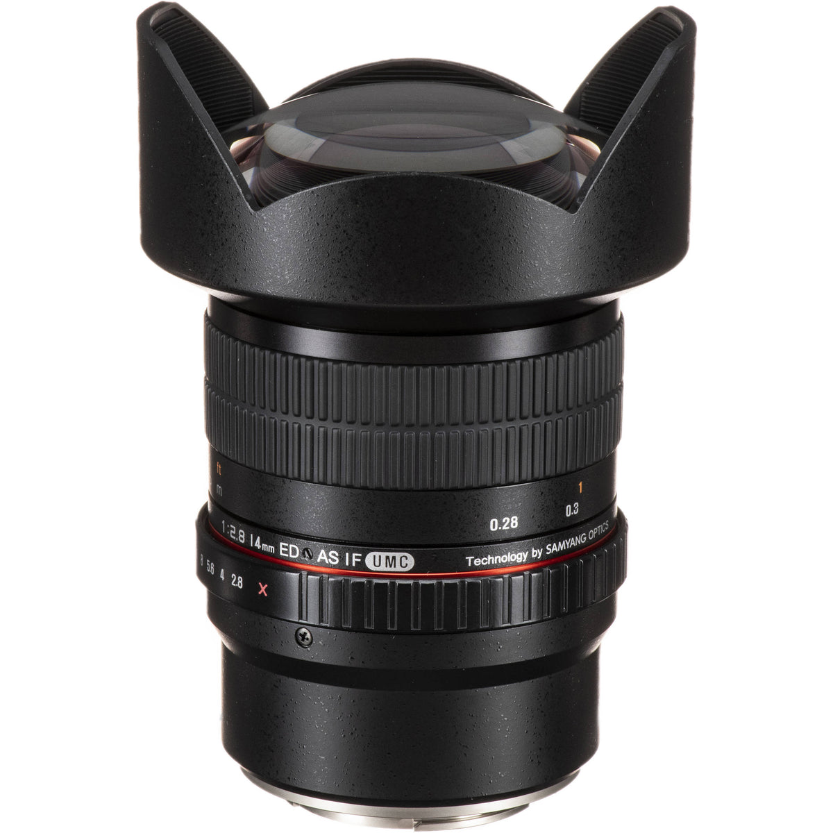 Lente Rokinon 14mm f/2.8 ED AS IF - vista frontal