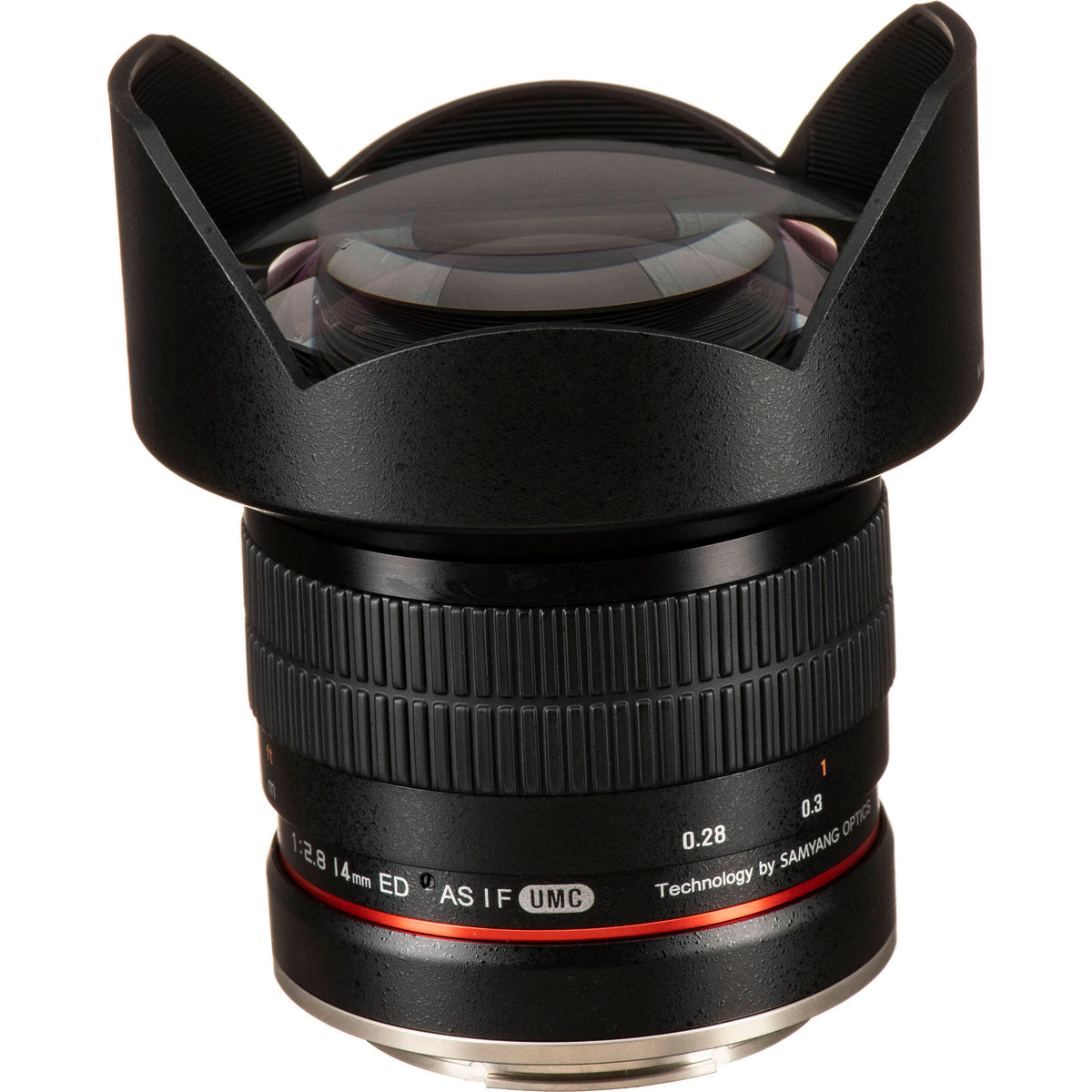 Lente Rokinon 14mm f/2.8 IF ED UMC Lenswith AE Chip - vista frontal