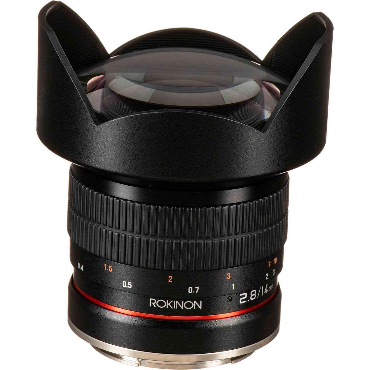 Lente Rokinon 14mm f/2.8 IF ED UMC Lenswith AE Chip - vista lateral