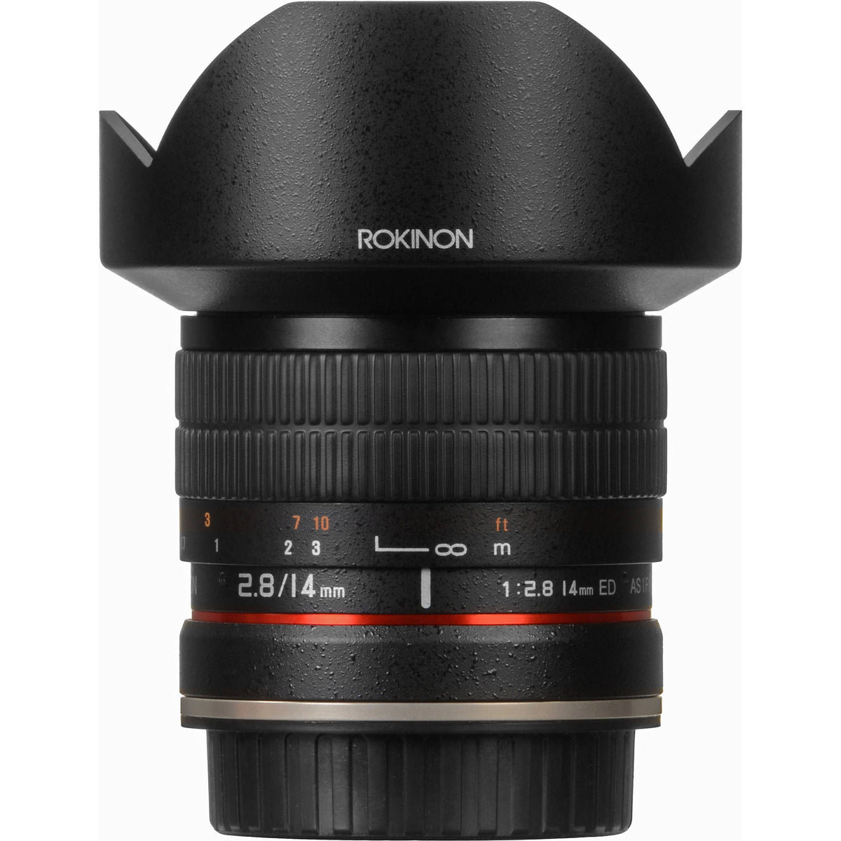 Lente Rokinon 14mm f/2.8 IF ED UMC Lenswith AE Chip - contenido de la caja