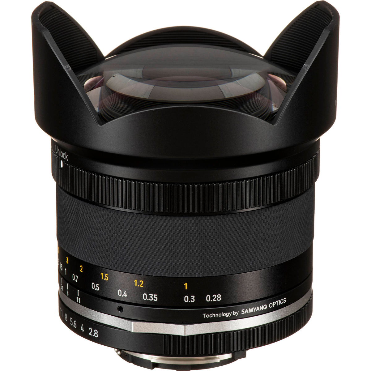 Lente Rokinon 14mm f/2.8 Series II - vista frontal