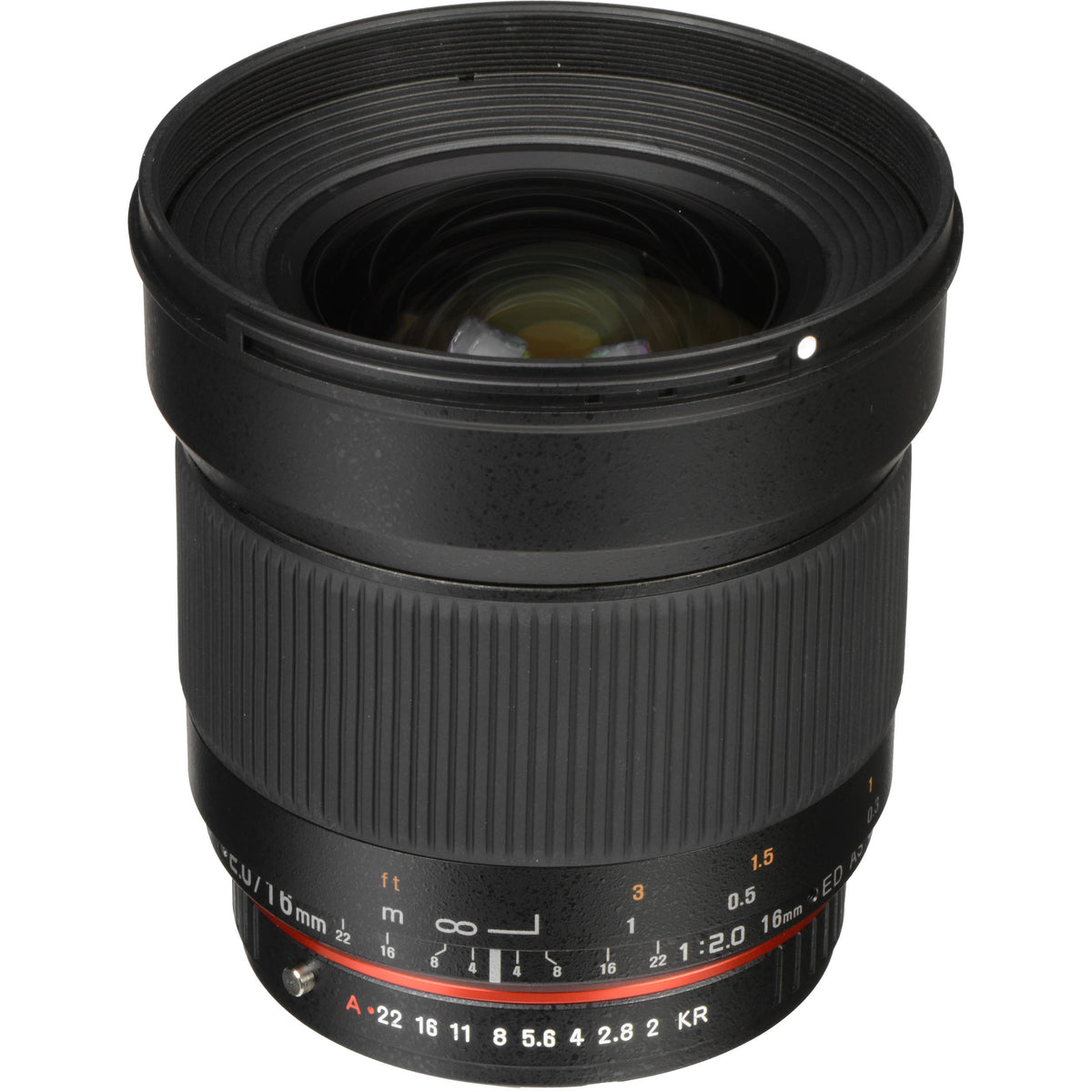 Lente Rokinon 16mm f/2.0 ED AS UMC CS LensAPS - vista frontal