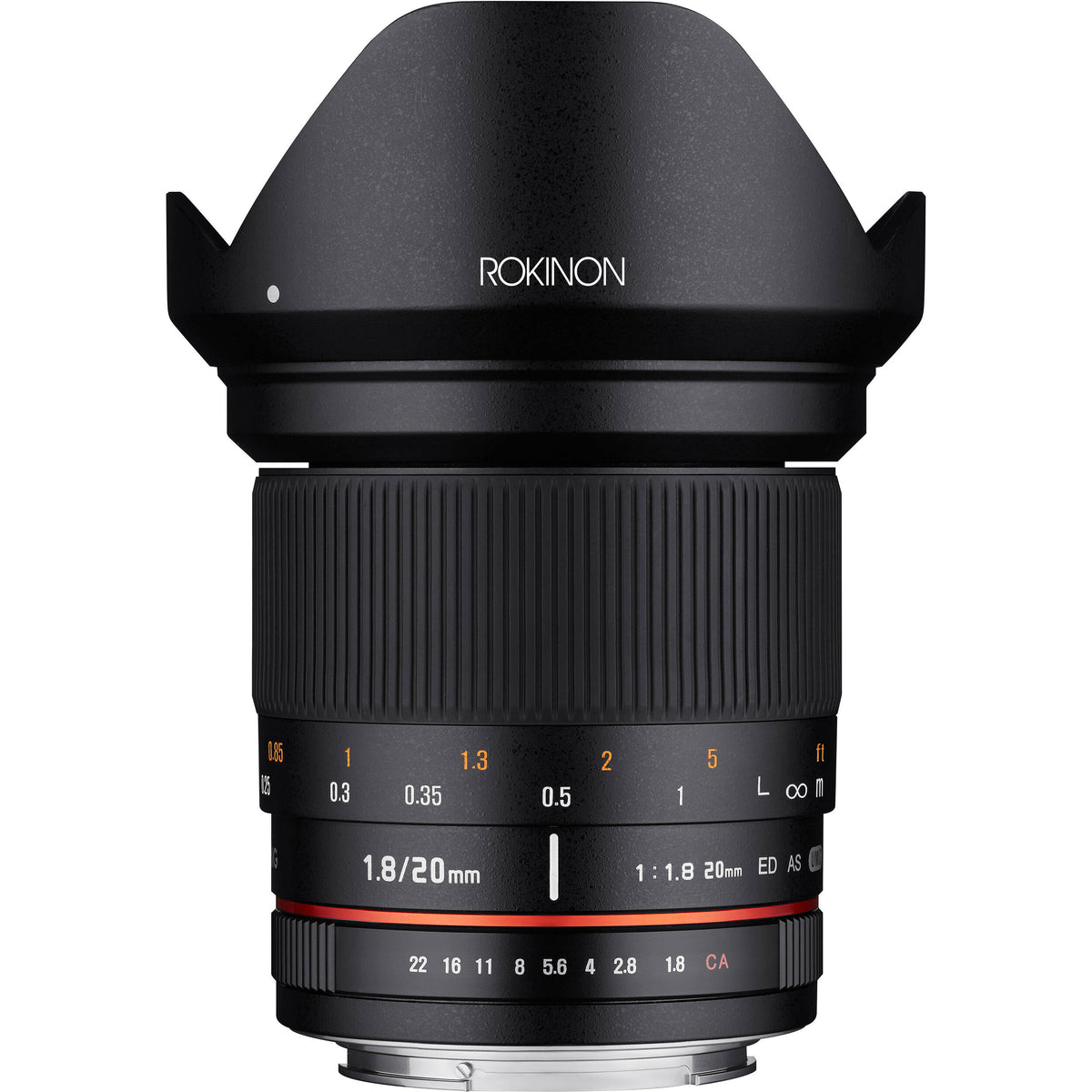Lente Rokinon 20mm f/1.8 ED AS UMC - vista principal