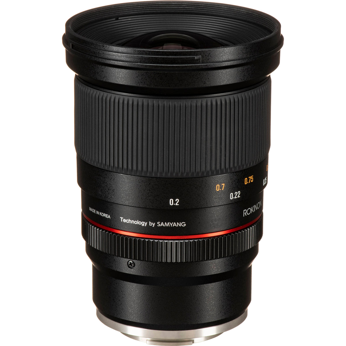 Lente Rokinon 20mm f/1.8 ED AS UMC - vista lateral