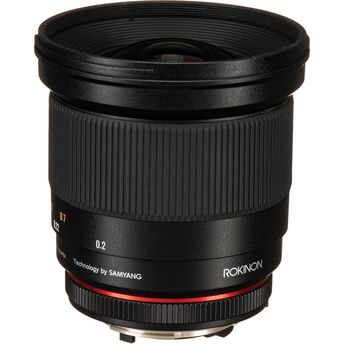 Lente Rokinon 20mm f/1.8 ED AS UMC - vista lateral
