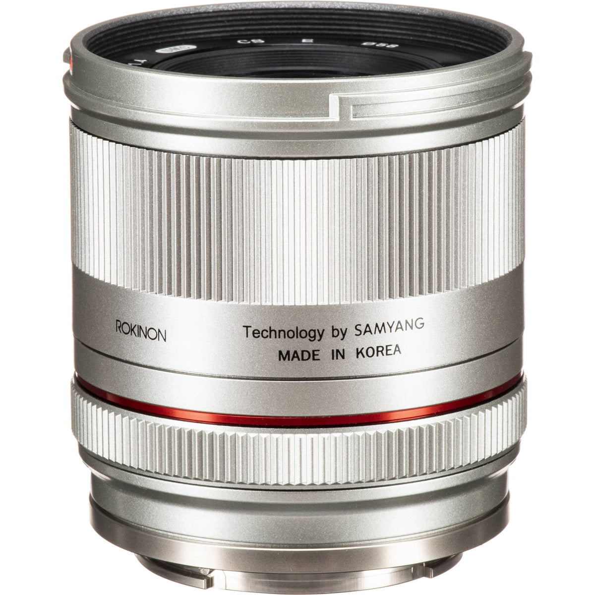 Lente Rokinon 21mm f/1.4 (Plateado) - vista frontal