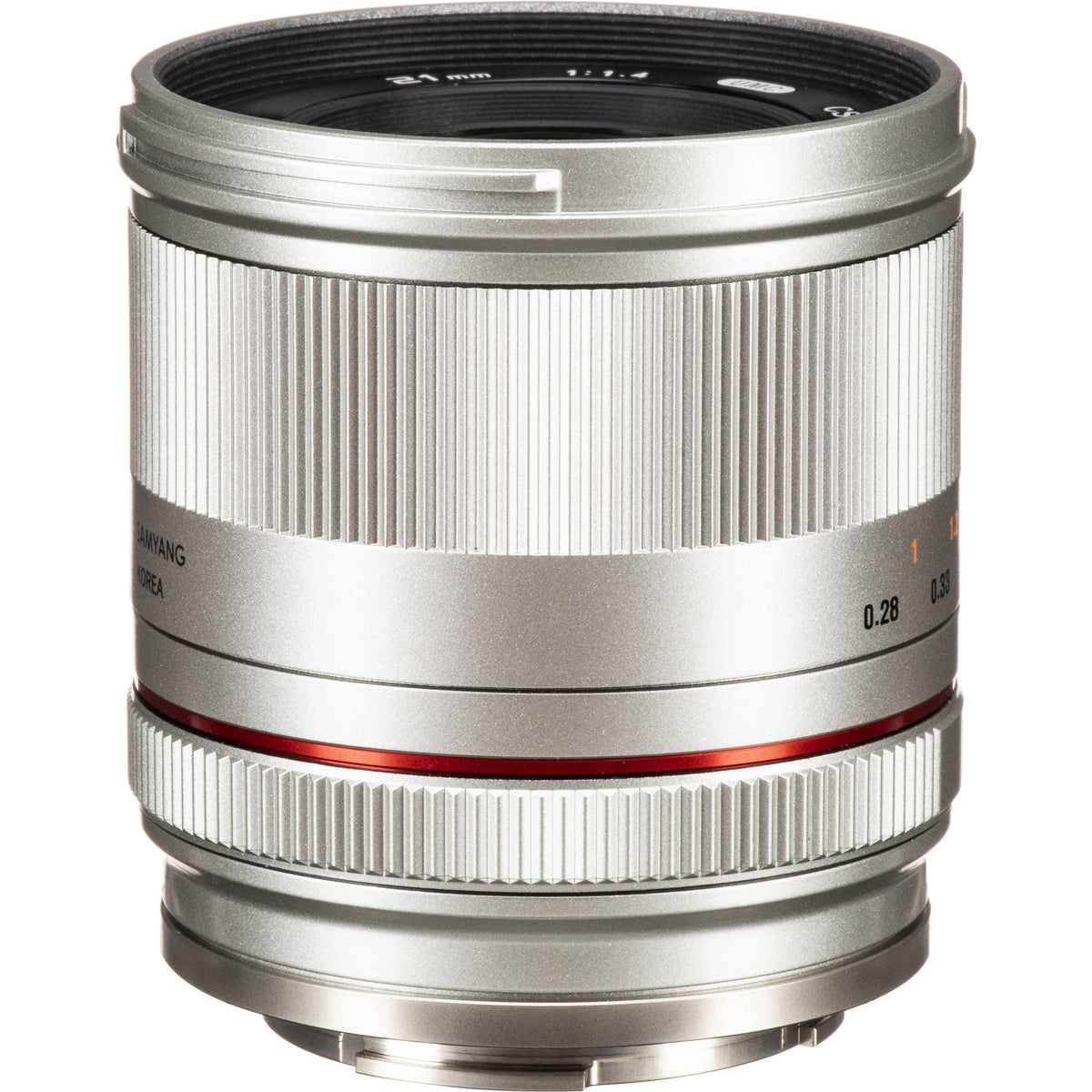 Lente Rokinon 21mm f/1.4 (Plateado) - vista trasera