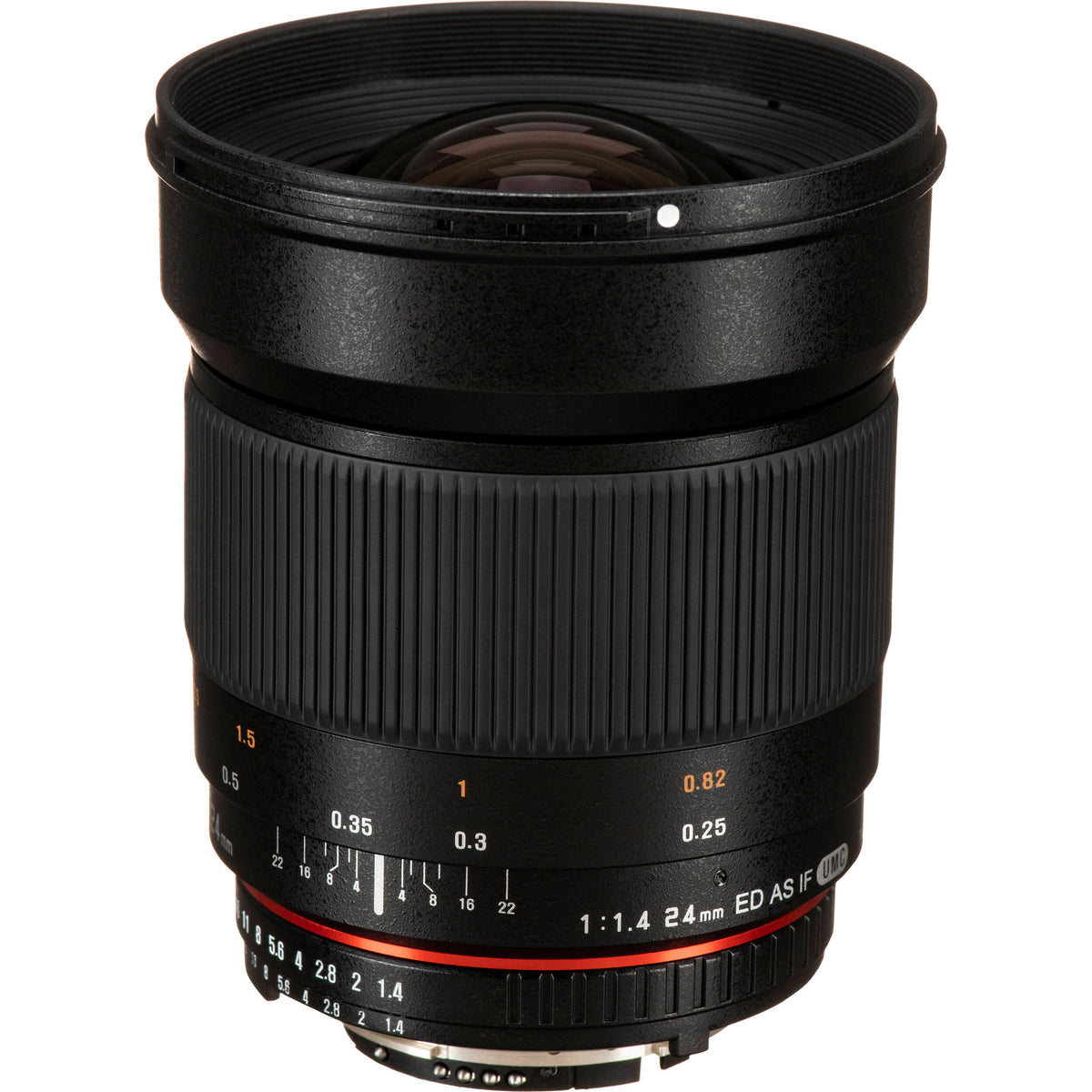 Lente Rokinon 24mm f/1.4 ED AS UMC Gran Angular - vista frontal