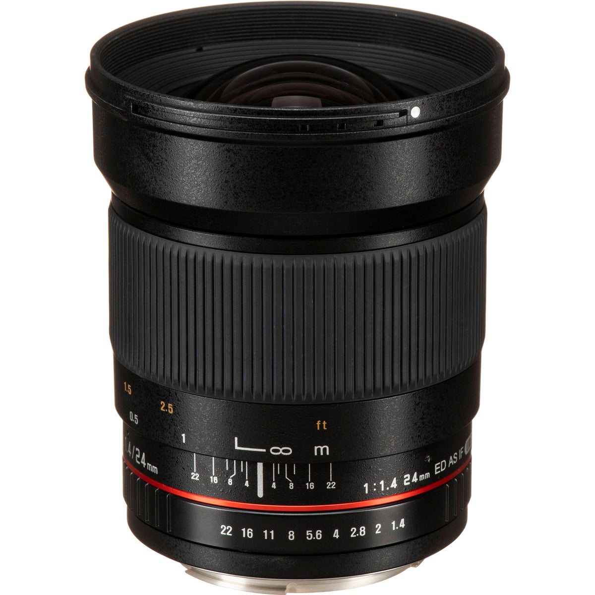Lente Rokinon 24mm f/1.4 ED AS UMC Wide-Angle para Canon - vista frontal