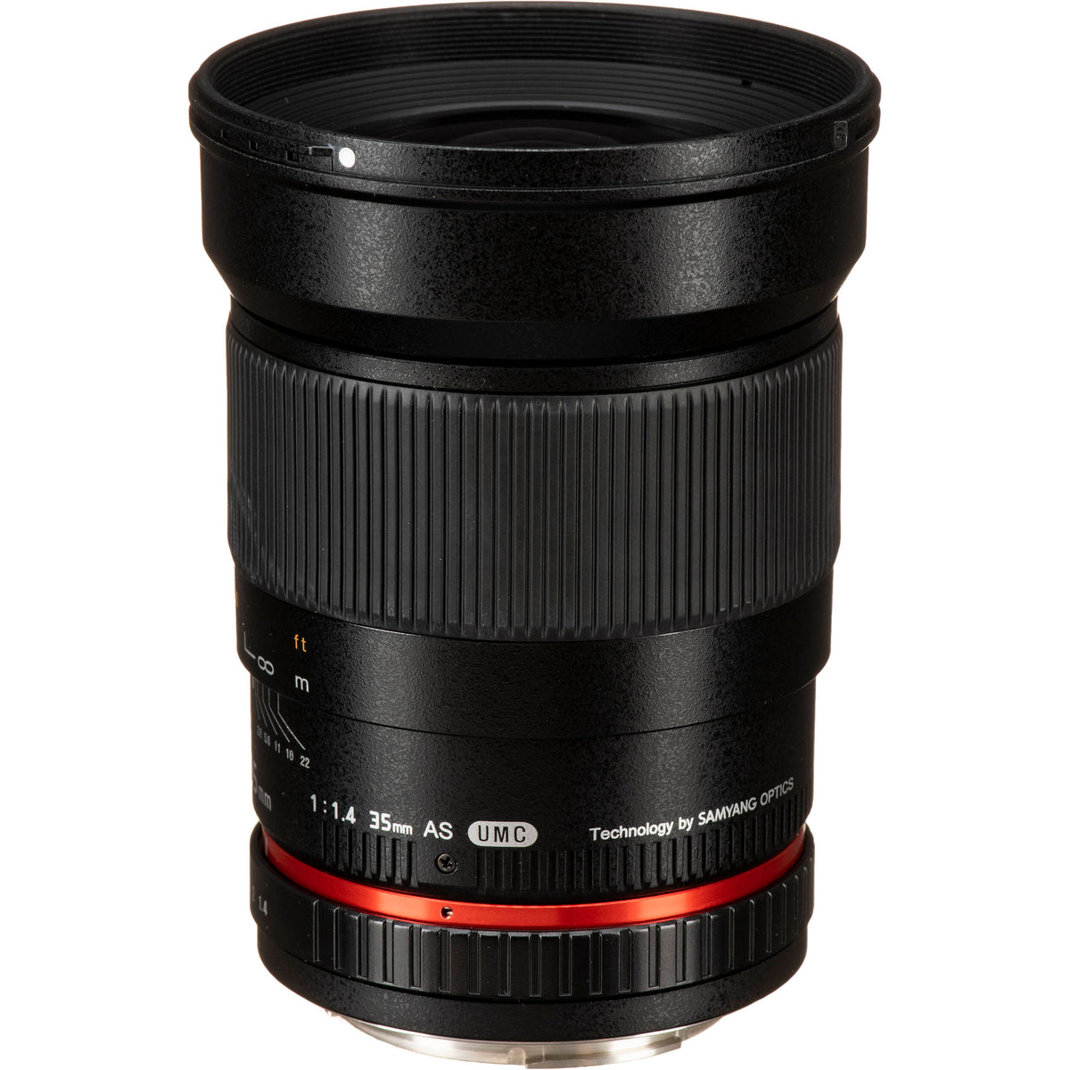 Lente Rokinon 35mm f/1.4 AS UMC - vista frontal