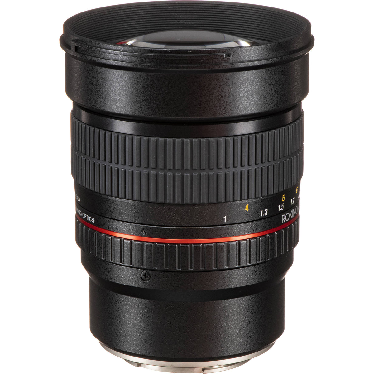 Lente Rokinon 85mm f/1.4 AS IF - vista lateral