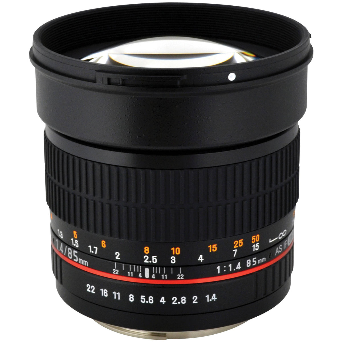 Lente Rokinon 85mm f/1.4 AS IF UMC - vista principal