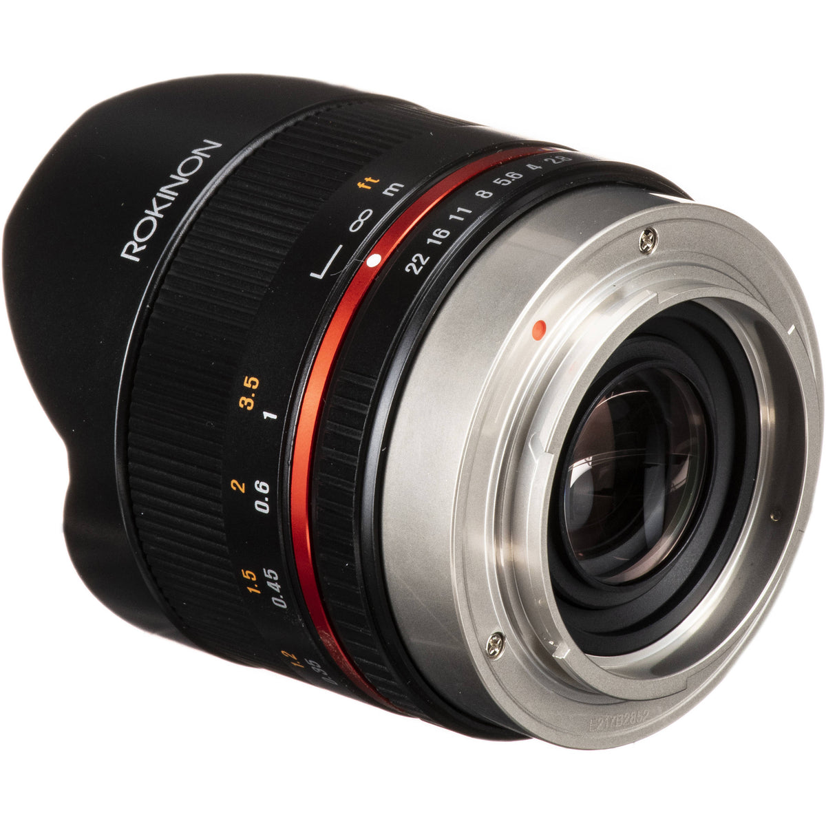 Lente Rokinon 8mm f/2.8 UMC Fisheye II (Negro) - detalle