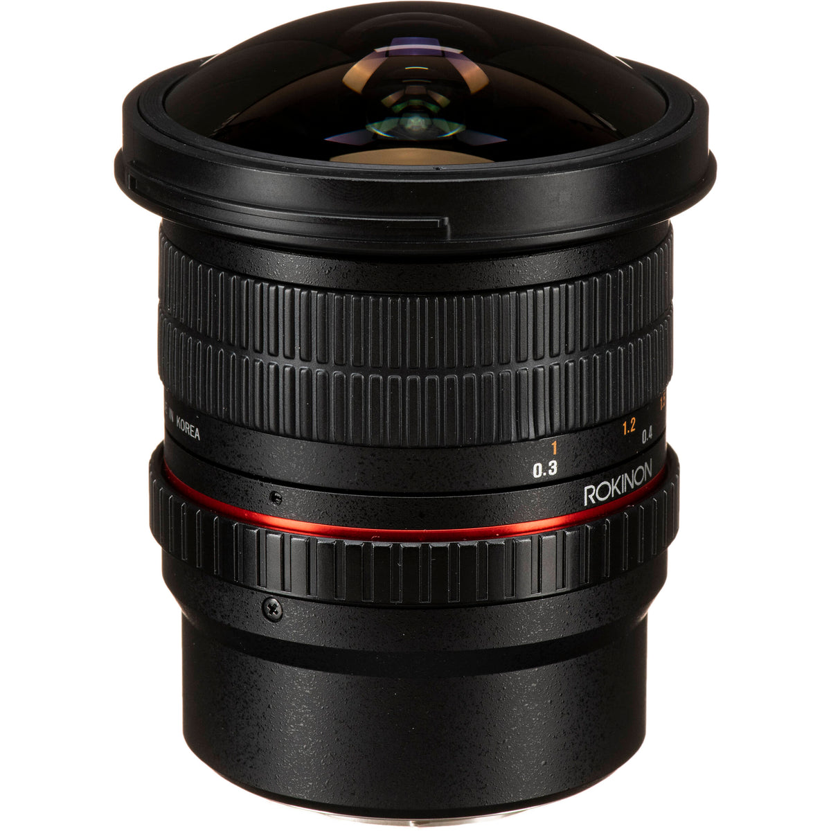 Lente Rokinon 8mm f/3.5 UMC Fisheye CS II - vista lateral