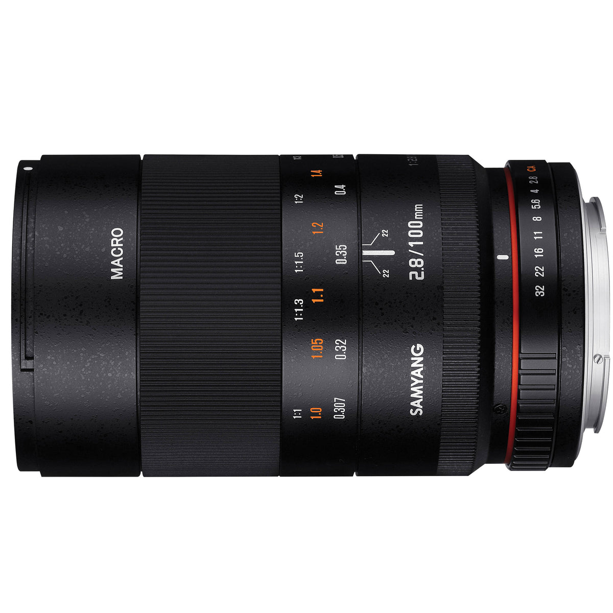 Lente Samyang 100mm f/2.8 ED UMC Macro - vista trasera
