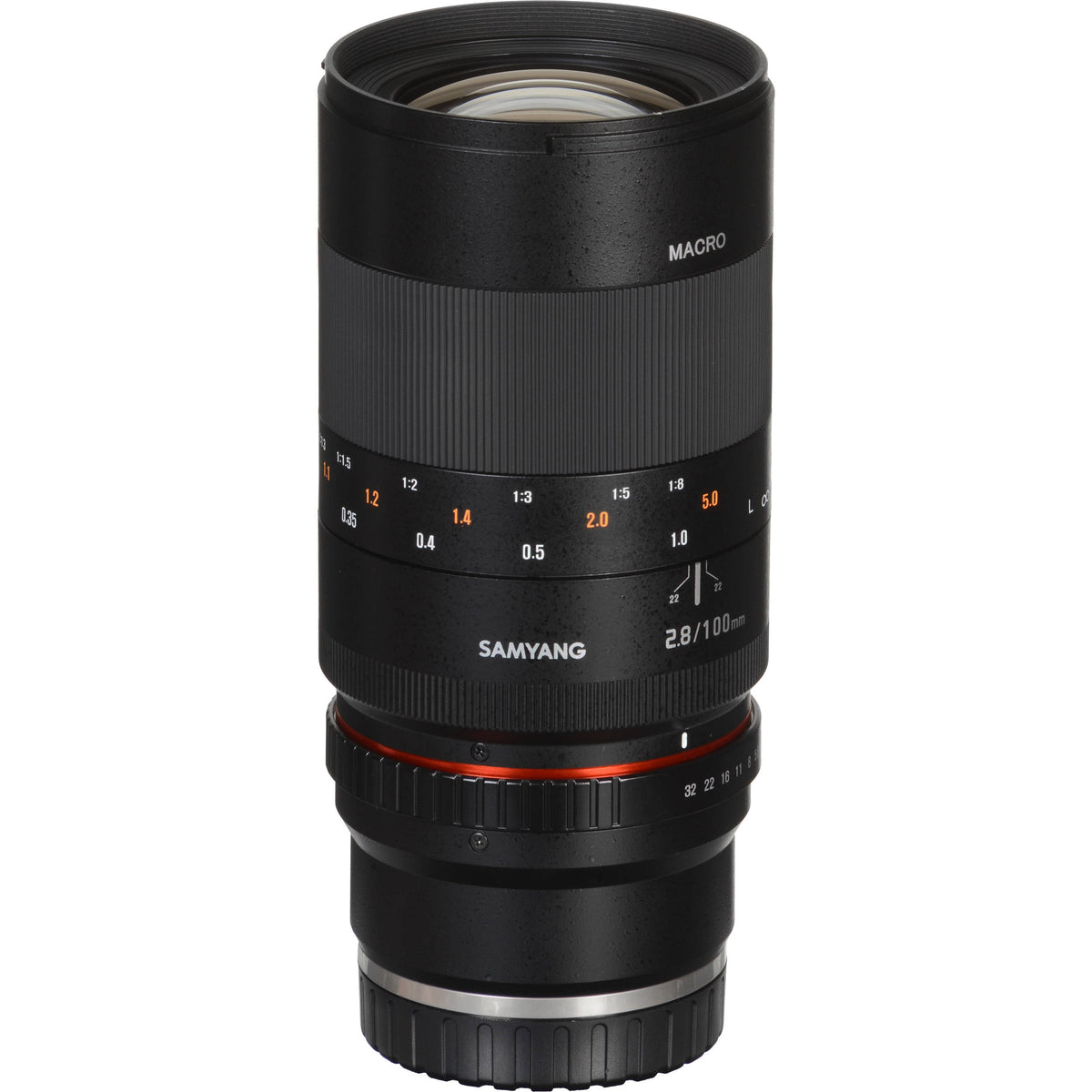 Lente Samyang 100mm f/2.8 ED UMC Macro - contenido de la caja