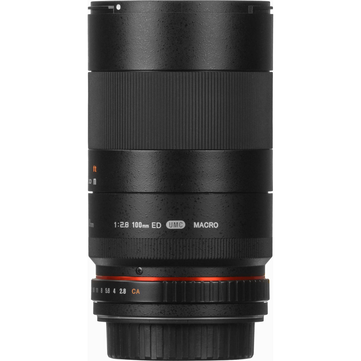 Lente Samyang 100mm f/2.8 ED UMC Macro - contenido de la caja