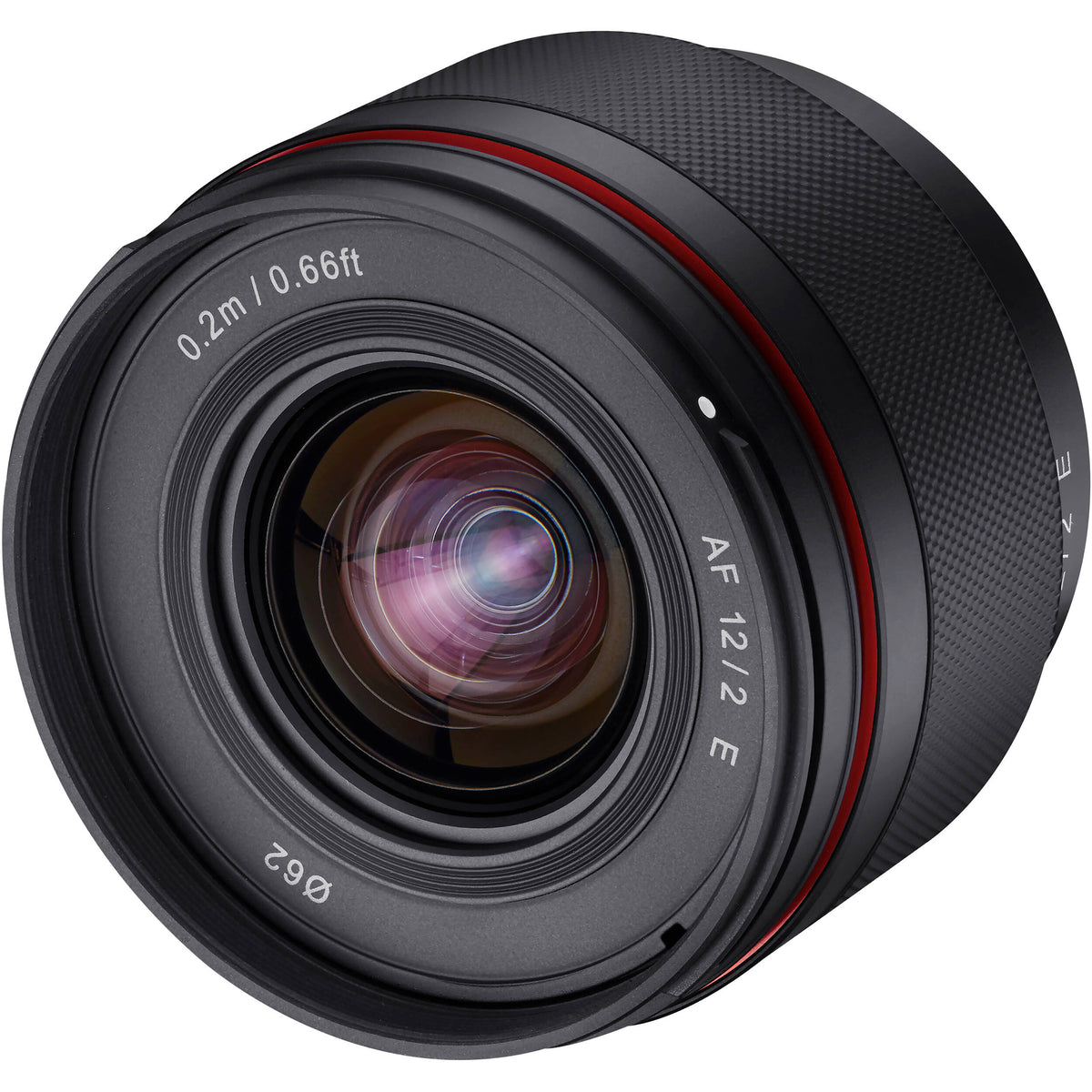Lente Samyang 12mm f/2.0 AF Compact Ultra-Wide Angle - vista lateral